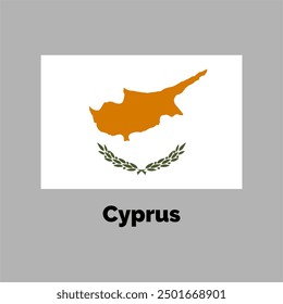 Zypern Flagge Design, Vektorgrafik auf grauem Hintergrund für Grafik- und Webdesign.