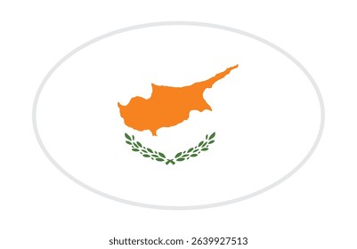 Cyprus flag ellipse shaped. vector	
