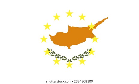 Cyprus Flag and EU Flag. Flags of the Cyprus and the European Union. Cyprus in the European Union Vector graphics