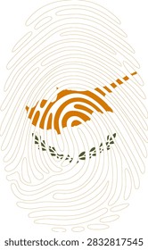 Cyprus Flag Fingerprint Identity Vector Cypriot DNA Heritage Graphic
