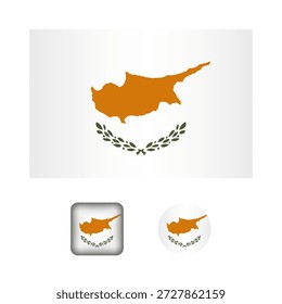Zypern Flag Flat Icons Collection