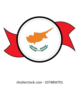 Cyprus flag in glossy round button of icon. flag logo of Cyprus emblem isolated on white background, Cyprus national concept sign, Vector illustration.