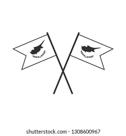 Cyprus flag icon in black outline flat design. Independence day or National day holiday concept.