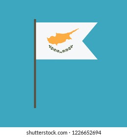 Cyprus flag icon in flat design. Independence day or National day holiday concept.