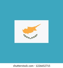 Cyprus flag icon in flat design. Independence day or National day holiday concept.