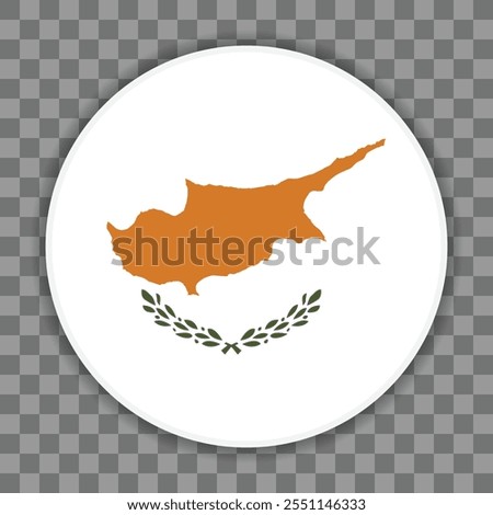 Cyprus flag icon on checkered background. Vector icon for mobile apps, UI or web design