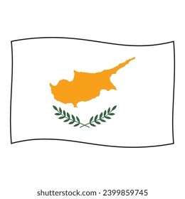 Diseño de símbolo de ilustración de icono de la bandera de Chipre