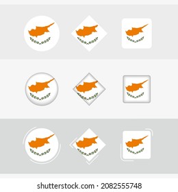 Cyprus flag icons set, vector flag of Cyprus. Three versions of icon.