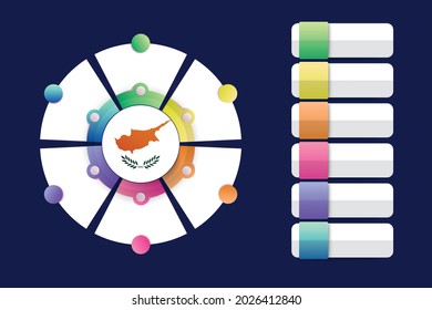 Cyprus Flag with Infographic Design Incorporate with divided round shape. Vector illustration.