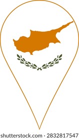 Cyprus Flag Location Pin Map Marker Cypriot Destination GPS Vector Icon