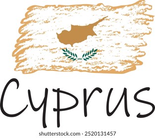 Logo de la bandera de Chipre e ícono del Vector.