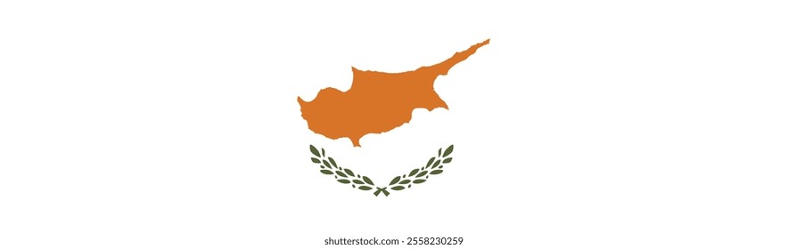 Cyprus flag long banner digital vector illustration