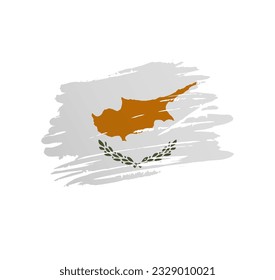 Cyprus flag - nation vector country flag trextured in grunge scratchy brush stroke.