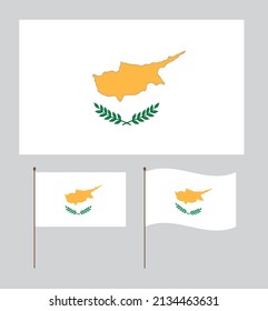 Amtsfarbe und Anteil der zyprischen Flagge. Wave Vektorgrafik