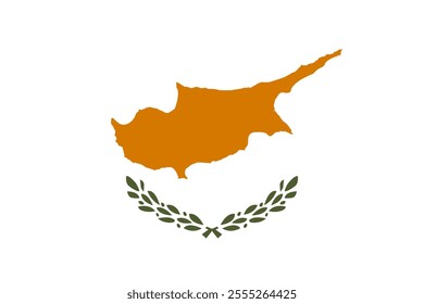 Cyprus flag in official colors, dimensions and aspect ratio. Vector flag symbolizing national pride, identity, heritage, patriotism and authority