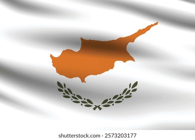 Cyprus flag official colors and proportion digital vector illustration. Pleated flag.