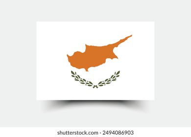 Cyprus flag. Flag of Cyprus. The official ratio. Flag icon. Standard color. Standard size. A rectangular flag. Computer illustration. Digital illustration. Vector illustration.
