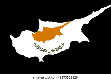 Cyprus flag on map on transparent  background
