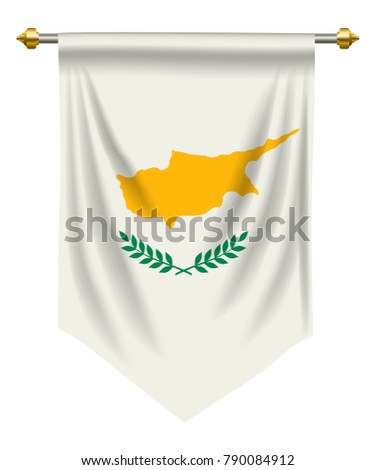 Cyprus flag or pennant isolated on white