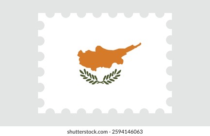 Cyprus Flag Postage Stamp. Vector letter stamp flag