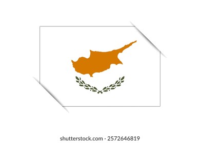 Cyprus flag - rectangle colorful flag representing a country cultural identity and heritage. The essence of national pride and unity. Attached by the corners in a paper album