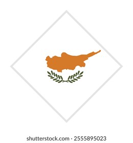 cyprus flag - rhombus shape icon on white background