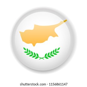 Cyprus flag. Round bright Icon. Vector Illustration