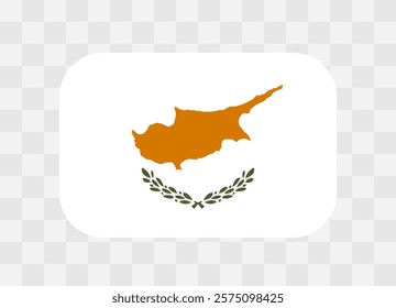 Cyprus flag - rounded rectangle colorful flag representing a country cultural identity and heritage. The essence of national pride and unity. Vector flag on transparent background.