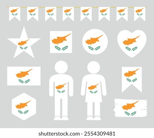Cyprus flag set. Isolated Cyprus flag on white background