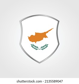 Cyprus Flag with Shield Frame. National Flag