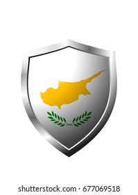 Cyprus flag Shield sign vector