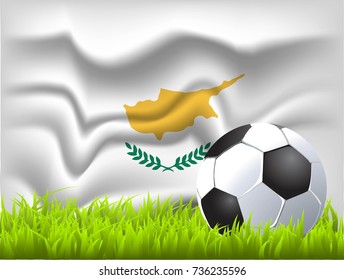 Cyprus flag and soccer ball