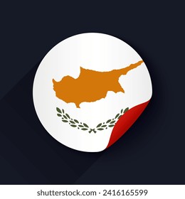 Cyprus Flag Sticker Vector Illustration