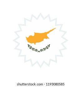 Cyprus flag. Cyprus sun flag. Cyprus symbol.