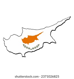 Cyprus flag vector illustration, fits Cyprus country map frame, on isolated white background, cool for sticker, emblem, badge
banners, t-shirts, etc.