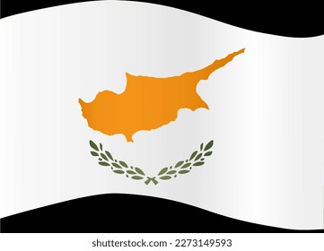 Ola de la bandera de Chipre aislada en la png o en un fondo transparente