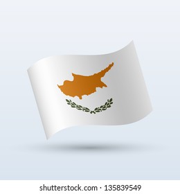 Cyprus flag waving form on gray background. Vector illustration.