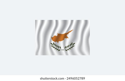 Cyprus flag waving vector illustration Flag icon Standard color Standard size a rectangular flag