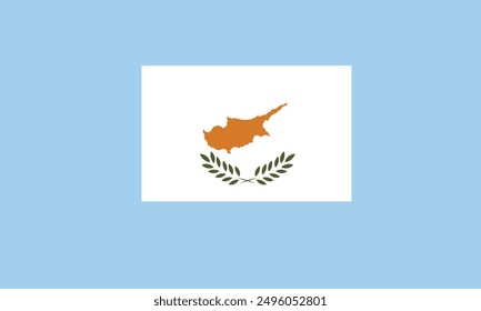 Cyprus flag waving vector illustration Flag icon Standard color Standard size a rectangular flag