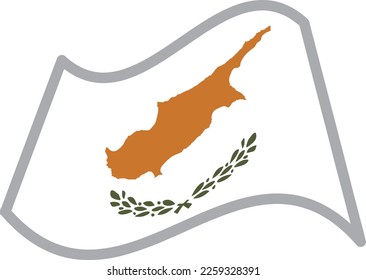 Cyprus fluttering national flag illustration vector material