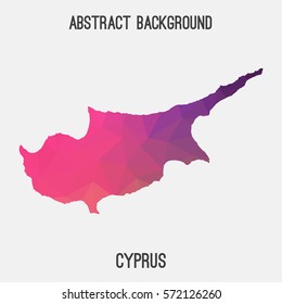 Cyprus in geometric polygonal style.Abstract tessellation,modern design background. Vector illustration 