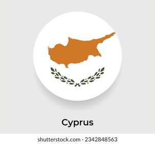 Cyprus glossy national flag bubble round shape icon vector illustration glass
