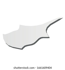 Cyprus - grey 3d-like silhouette map of country area with dropped shadow. Simple flat vector illustration.