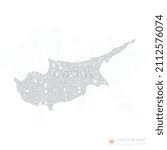 Cyprus grey map isolated on white background with abstract mesh line and point scales. Vector illustration eps 10