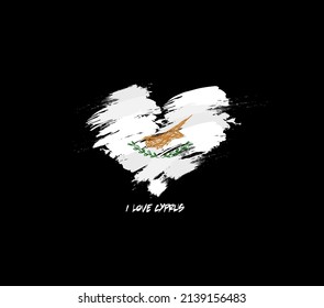 Cyprus grunge flag heart for your design