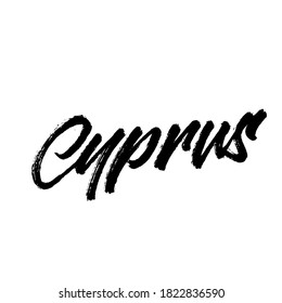 Cyprus. handwritten country name. typography design. Hand written type. Simple vector sign. Vector illustration.