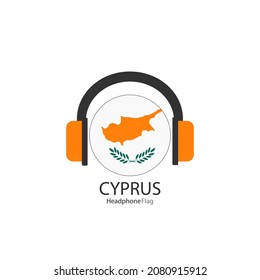 Cyprus headphone flag vector on white background. 