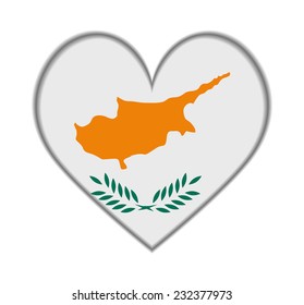 Cyprus heart flag vector illustration