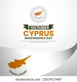 Zypern Independence Day Banner Hintergrund Zypern Flagge Vorlage. Geeignet für Grußkarten- oder Plakatdesign