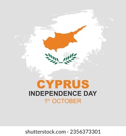 Cyprus Independence Day is celebrated on October 1. greeting card or poster design with Cyprus flag. Vector illustration design